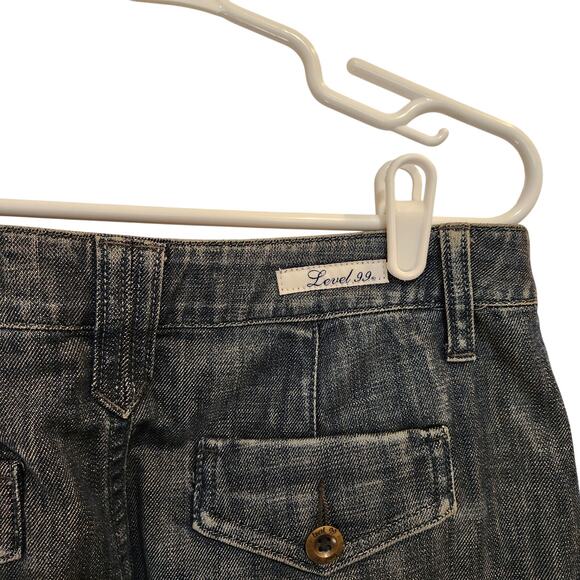 Level 99 Dark Wash Denim Back Slit Knee Length Straight Pencil Skirt Size 28 - Picture 6 of 13